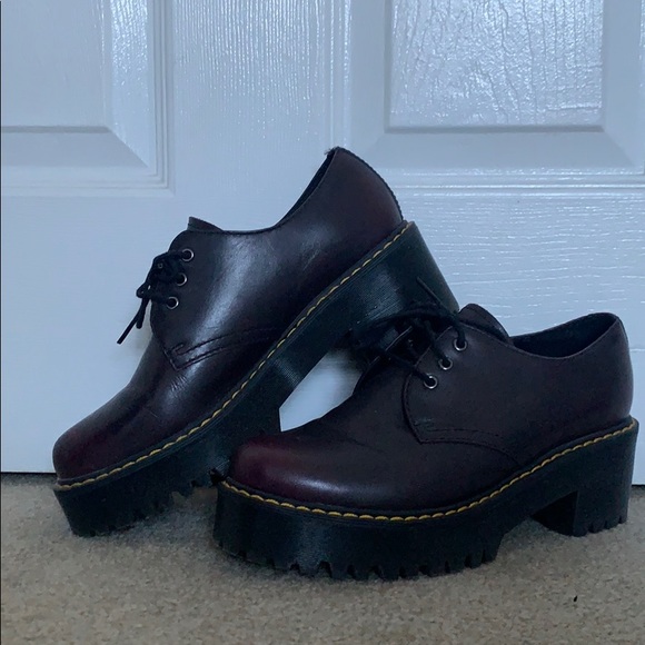 Dr. Martens Shoes - Dr Marten Shriver Low Burgundy Heeled Shoes